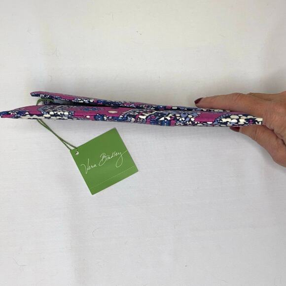 Vera Bradley Travel Wallet Boysenberry Purple Paisley Slim Flat Clutch NWT - Picture 9 of 9